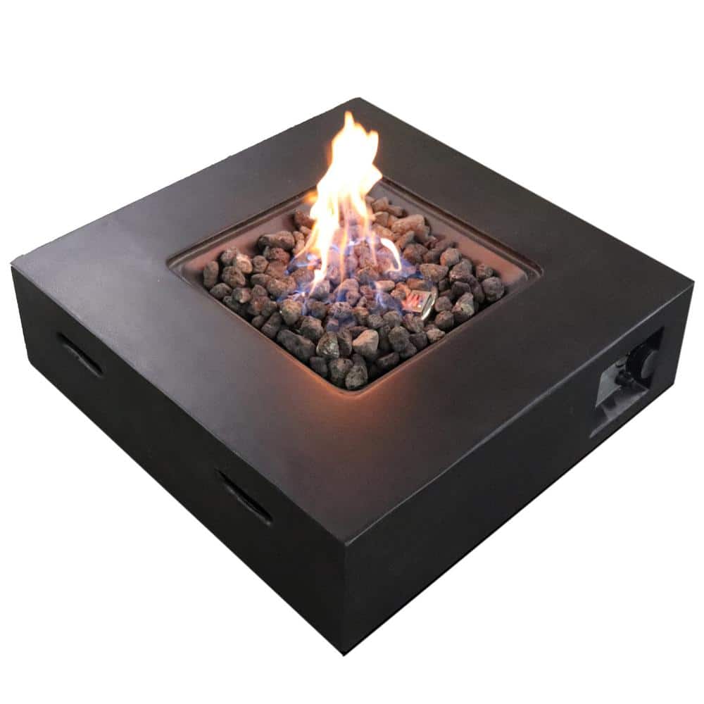 30 in. 40,000 BTU Square Concrete Gas Outdoor Patio Fire Pit Table in Charcoal Black price history on PriceWatchPro