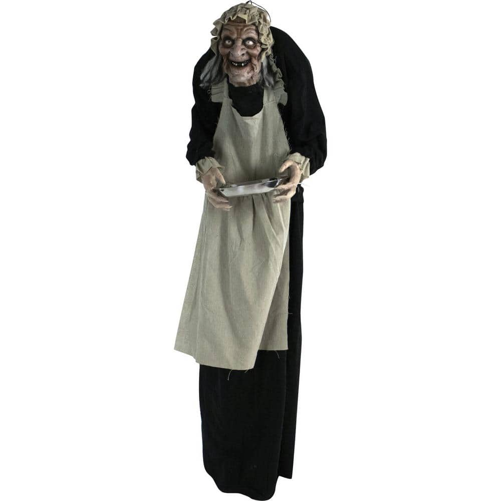 Haunted Hill Farm 60 in. Touch Activated Animatronic Zombie Maid  HHLADY-4FLSA - The Home Depot