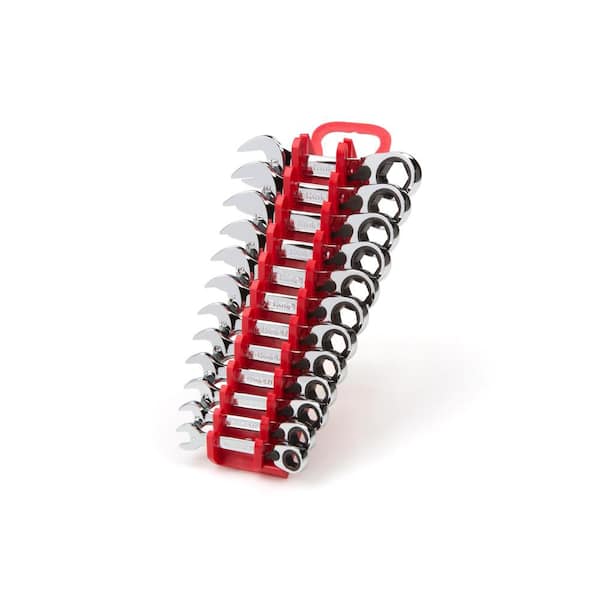TEKTON 8 mm to 19 mm Stubby Reversible Ratcheting Combination Wrench Set Keeper (12-Piece)