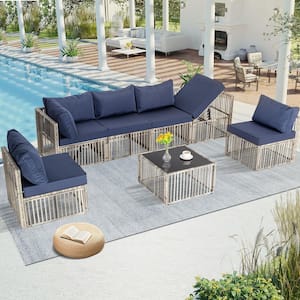 7-Piece JUSKYS New Style Wicker Patio Furniture Conversation Set only 8.23: eDeal Info