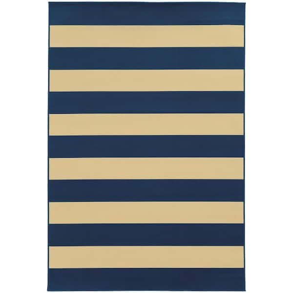 Home Decorators Collection Nantucket Navy 7 ft. x 10 ft. Indoor/Outdoor Patio Area Rug