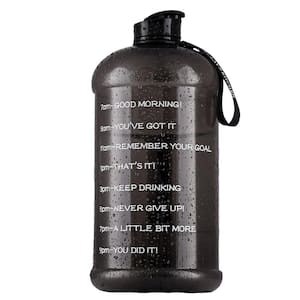 128 oz Hydration Nation Plastic Water Bottle with Times to Drink- Black
