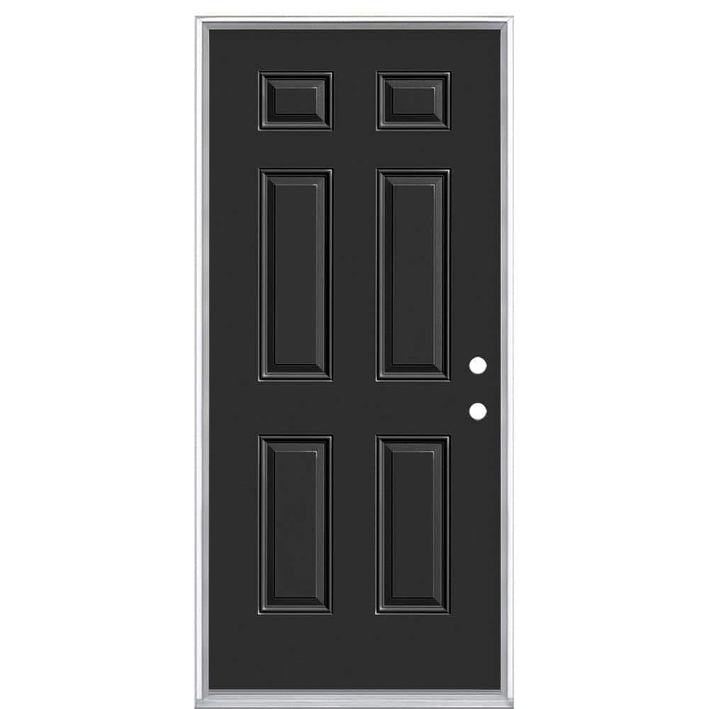 36 in. x 80 in. 6-Panel Left Hand Inswing Painted Steel Prehung Front Exterior Door No Brickmold price history on PriceWatchPro