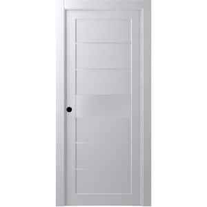 18 in. x 80 in. Siah Bianco Noble Right-Hand Solid Core Composite 5-Lite Frosted Glass Single Prehung Interior Door
