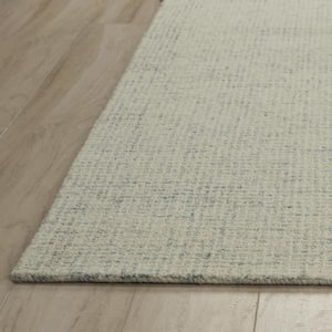 London Collection Blue/Ivory 5 ft. x 8 ft. Hand-Tufted Solid Area Rug
