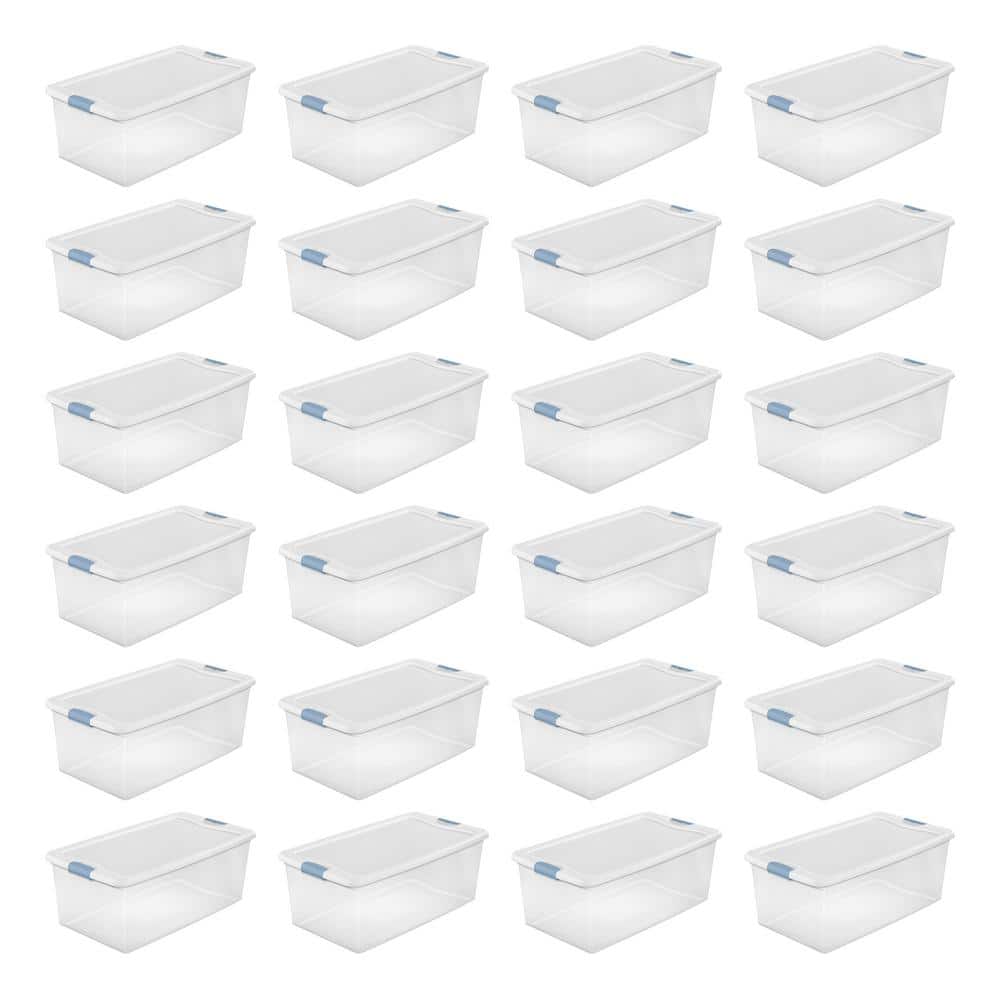 106 Qt.Clear and Blue Stackable Latching Storage Box Container (24-Pack) price history on PriceWatchPro