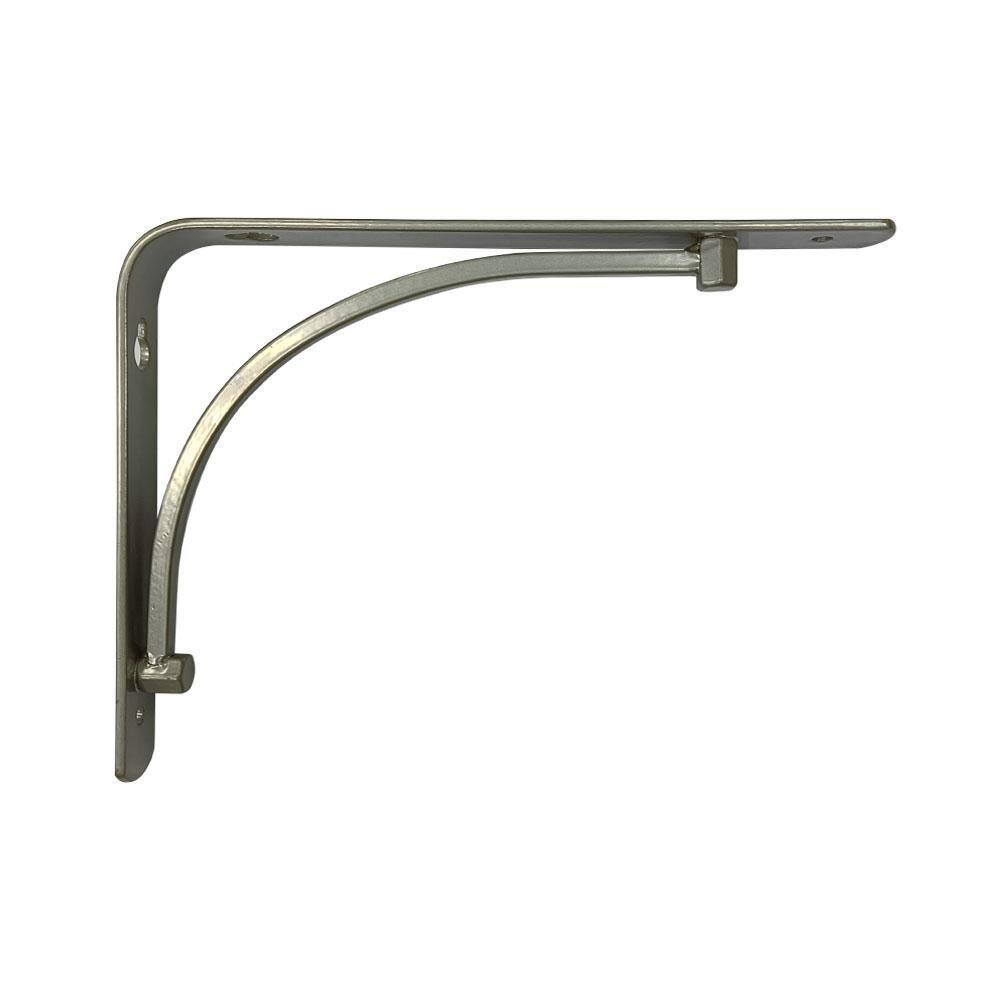 Everbilt Shelf Bracket 6 in. x 8 in. Satin Nickel Painted Classic Arch