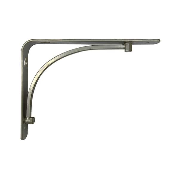 Everbilt Shelf Bracket 6 in. x 8 in. Satin Nickel Painted Classic Arch