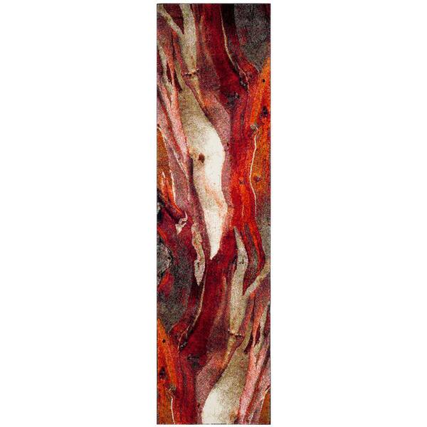 Glacier 2 ft. x 20 ft. Red/Multi Geometric Runner Rug