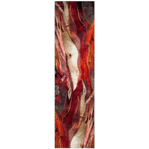 SAFAVIEH Glacier Red/Multi 2 ft. x 6 ft. Geometric Runner Rug