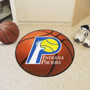 NBA Retro Indiana Pacers Orange 2 ft. Round Basketball Area Rug