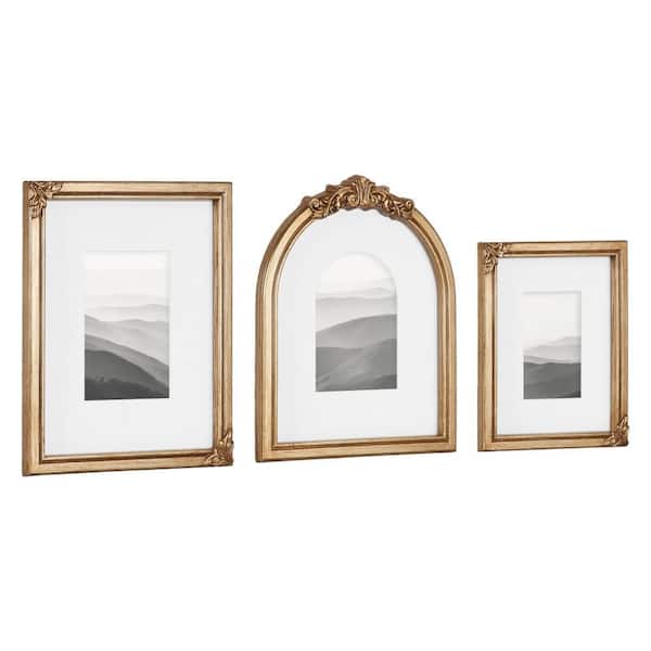 Arendahl Gold 10 in. x 12 in. Wood Picture Frame (Set of 3)