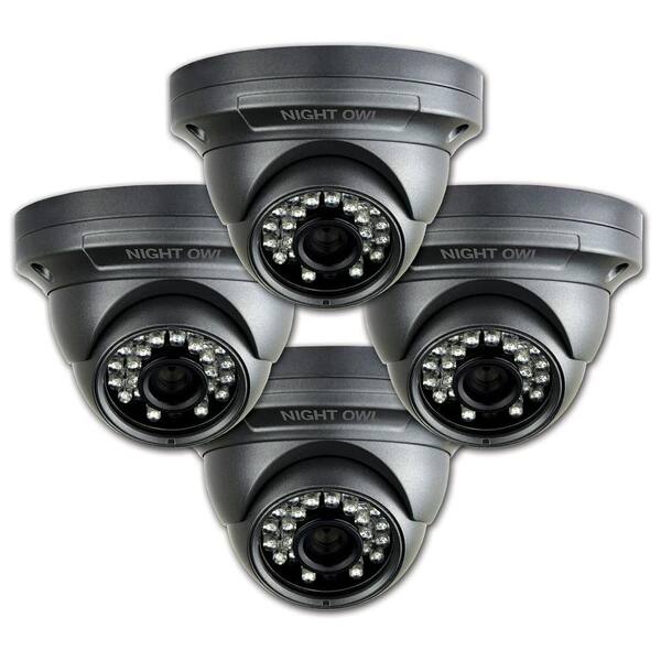 Night Owl Wired Hi-Resolution 700 TVL Indoor/Outdoor Security Dome Cameras with 75 ft. of Night Vision (4-Pack)