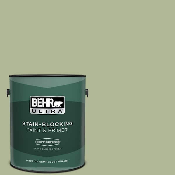 BEHR ULTRA 1 gal. #PPU11-08 Moss Print Extra Durable Semi-Gloss Enamel Interior Paint & Primer