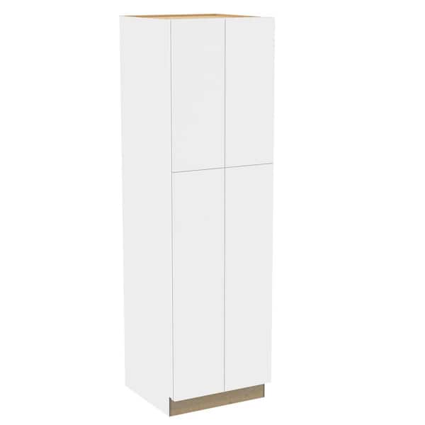 Hargrove 24 in. W x 24 in. D x 84 in. H Assembled Plywood Pantry Kitchen Cabinet in Vesper White with Soft Close