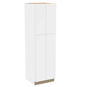 Hargrove 24 in. W x 21 in. D x 84 in. H Assembled Plywood Vanity Linen Bath Cabinet in Vesper White with Soft Close