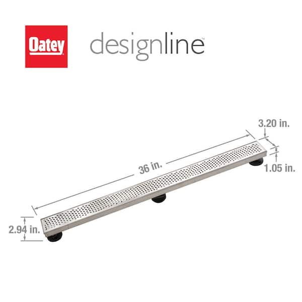 Designline 36 in. Stainless Steel Linear Shower Drain with Wave Pattern Drain Cover