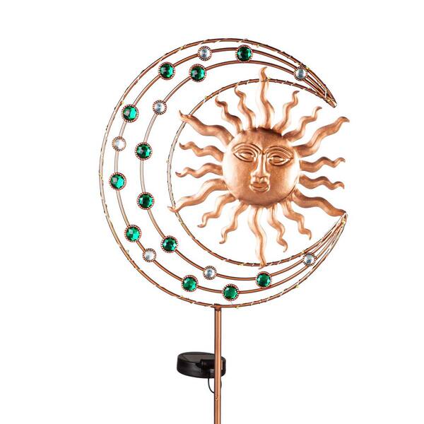 Regal Art & Gift Filigree Sun Moon Solar Stake - Metal - Gold