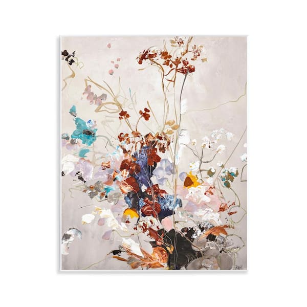 Earth Tones Floral Abstraction by Design Fabrikken Unframed Nature Graphic Art Print 14 in. x 11 in.