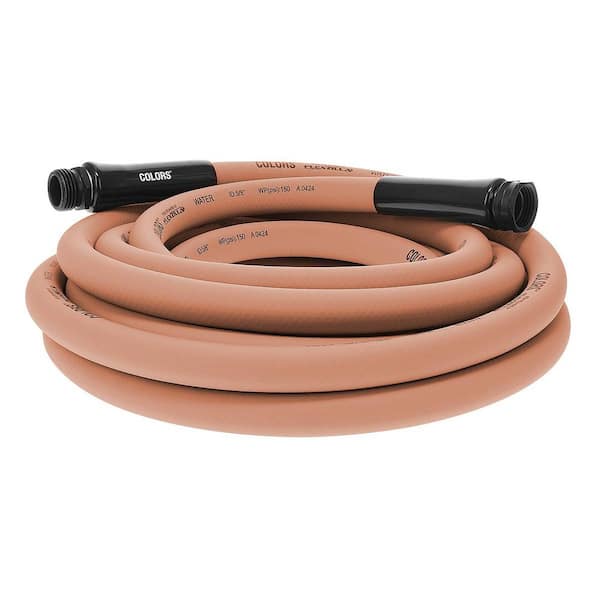 Colors Series 5/8 in. x 25 ft. 3/4 in. 11-1/2 GHT Fittings Garden Hose with Standard Grip in Red Clay