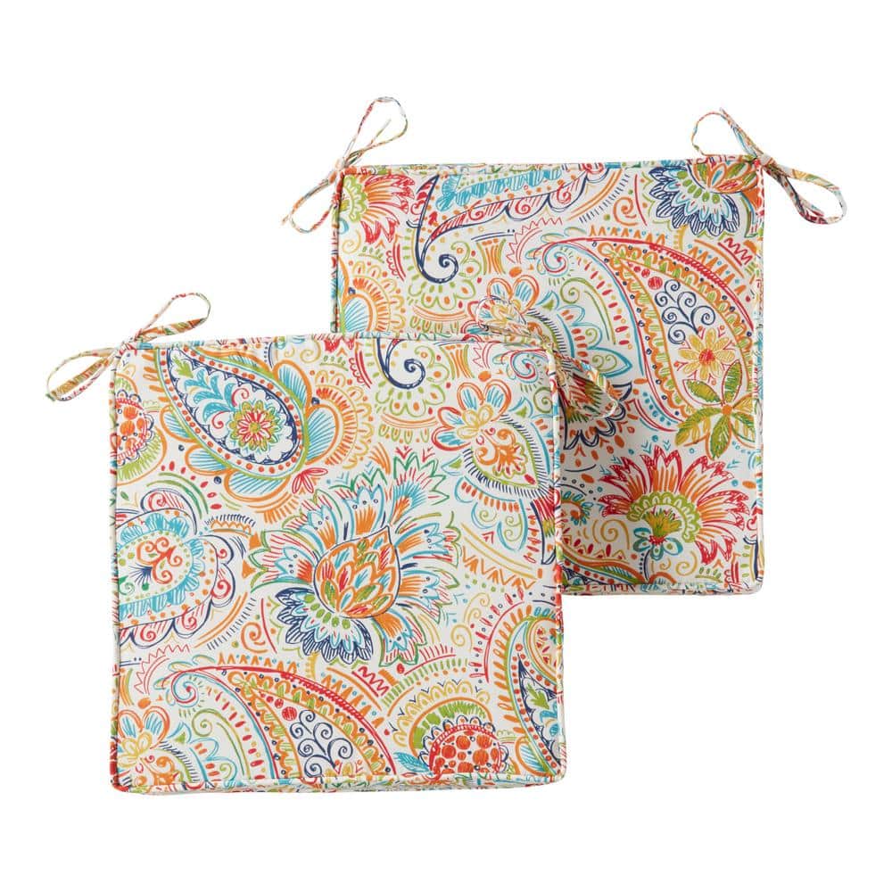 UPC 098198001763 product image for 18 in. x 18 in. Jamboree Square Outdoor Seat Cushion (2-Pack) | upcitemdb.com