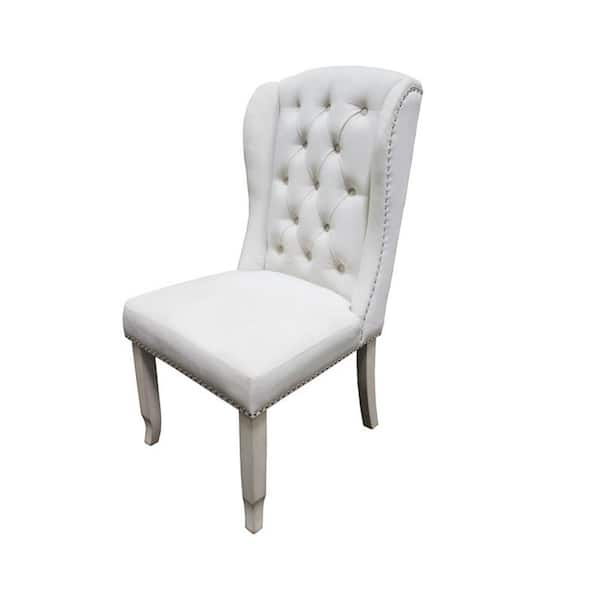 Best Master Furniture Aronne Beige Suede Parsons Chairs (Set of 2)