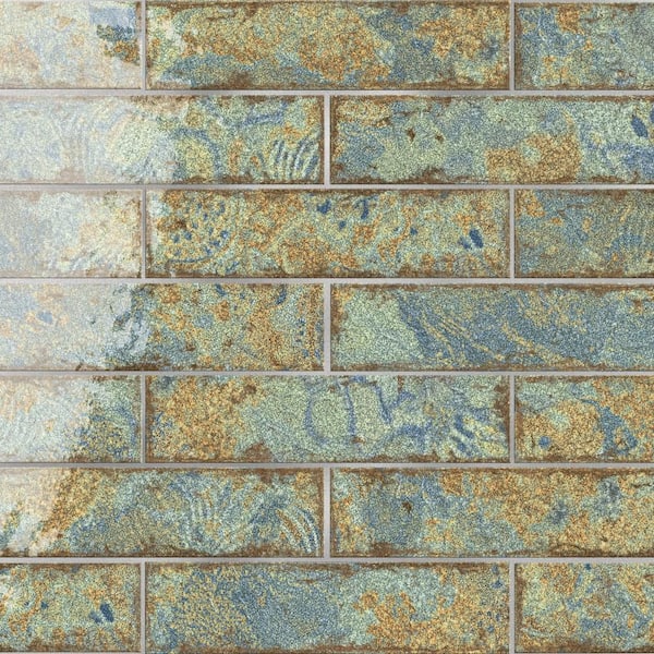 Gaudi React Brick Ocean 2 in. x 10 in. Porcelain Floor and Wall Tile (5.78 sq. ft. /Case)