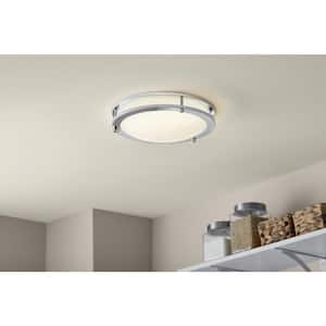 Flaxmere 12 in. Modern Chrome 3 CCT Integrated LED Flush Mount for Kitchens or Bedrooms