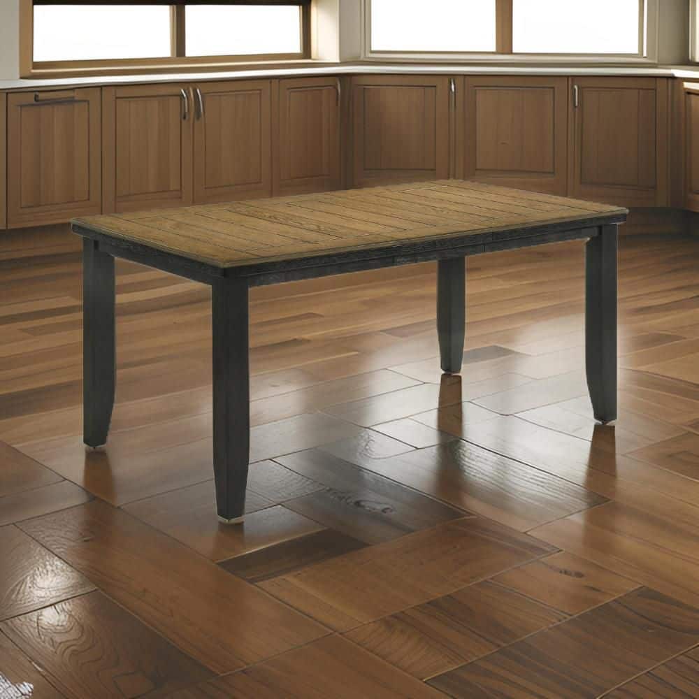 78 in. Brown Wood Top 4-Legs Counter Height Dining Table Seating for 8