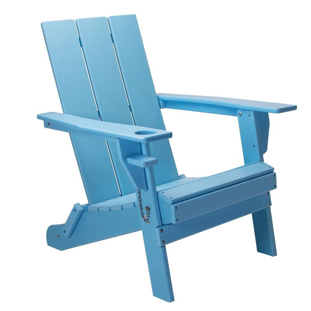 Aqua Blue Modern Plastic Folding Outdoor Patio Adirondack Chair (Set of 1) price history on PriceWatchPro