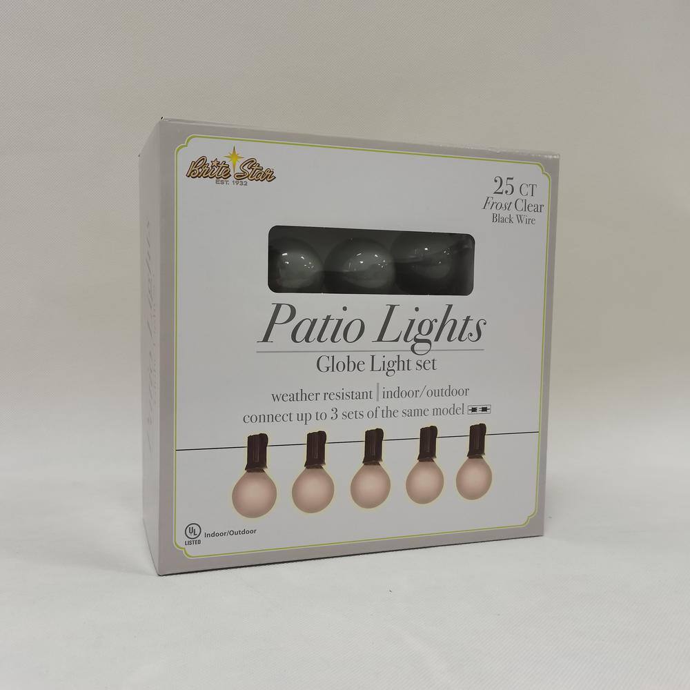 Outdoor Frosted Clear Globe Incandescent String Lights, 25 Bulbs