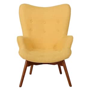 Hariata Muted Yellow Fabric Contour Chair