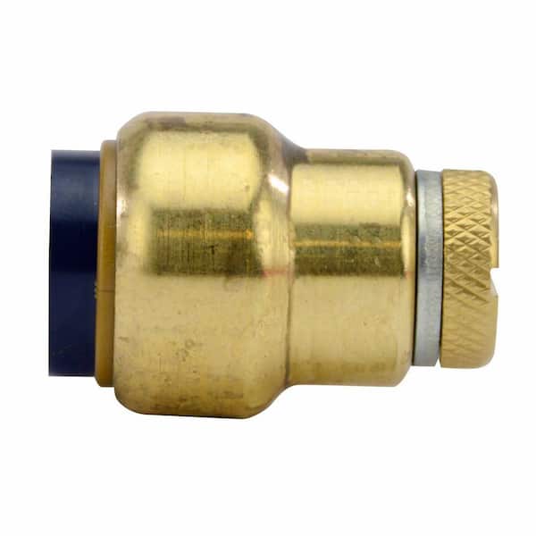 Tectite 1/2 in. Brass Push-To-Connect Cap with Drain