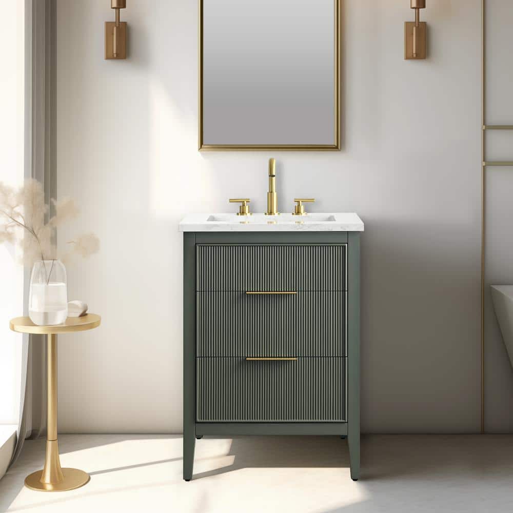 SUDIO Emma 24 in. W Bath Vanity in Vintage Green with