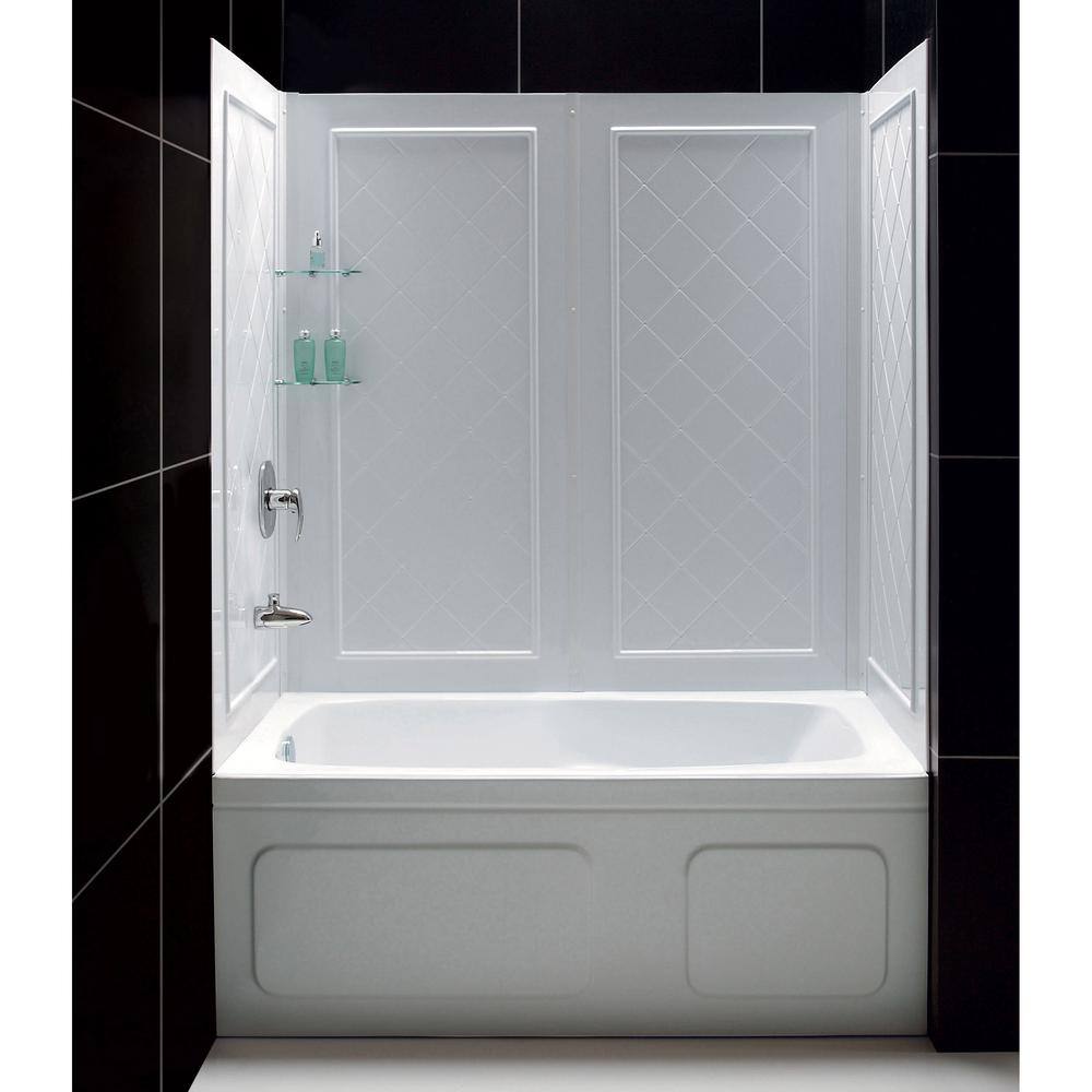Infinity-Z 60" Clear Glass Sliding Tub Door with Dark Bronze Frame