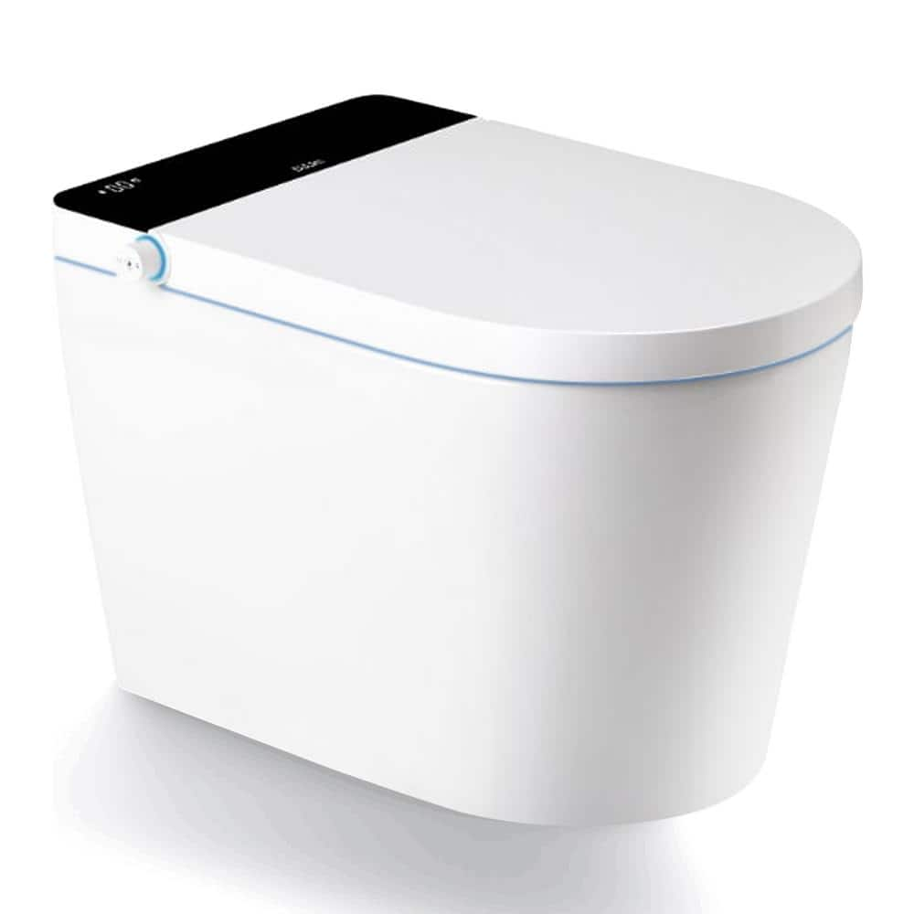 BWE Elongated Smart Toilet Bidet in White Modern Intelligent Toilet ...