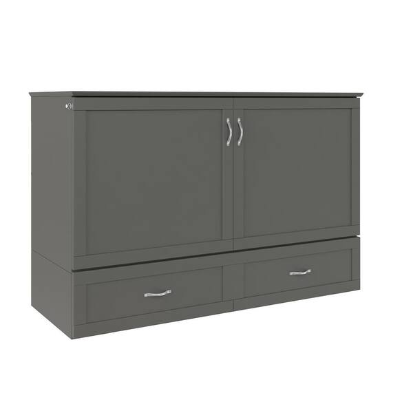 AFI Hamilton Murphy Bed Chest Queen Grey with Charging Station