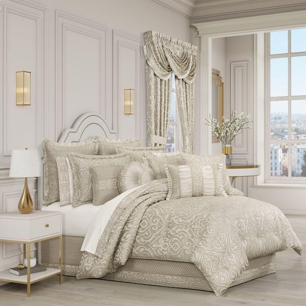Unbranded Lagos Ivory Polyester King 4-Pieces Comforter Set