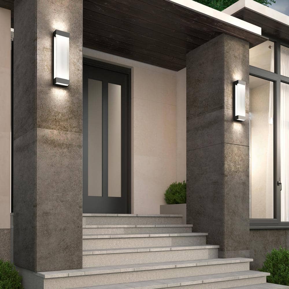 Artika Glacier Black Modern Large Integrated LED Exterior