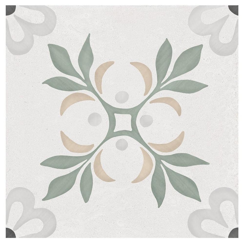 Reviews for Ivy Hill Tile Aster Blossom Green 8.77 in. x 0.35 in. Matte ...