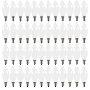 40-Watt Equivalent B10 E12 Candelabra Dimmable Filament CEC Frosted Glass Chandelier LED Light Bulb, Daylight (48-Pack)