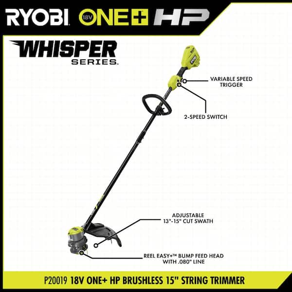RYOBI ONE+ HP 18V Brushless Cordless Battery 15 in. String Trimmer