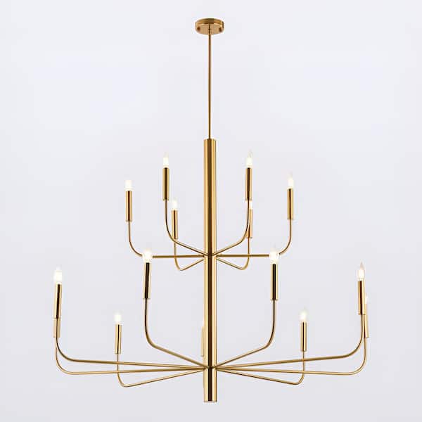 Yanibel 15-Light Gold Minimalist Candlestick Chandelier