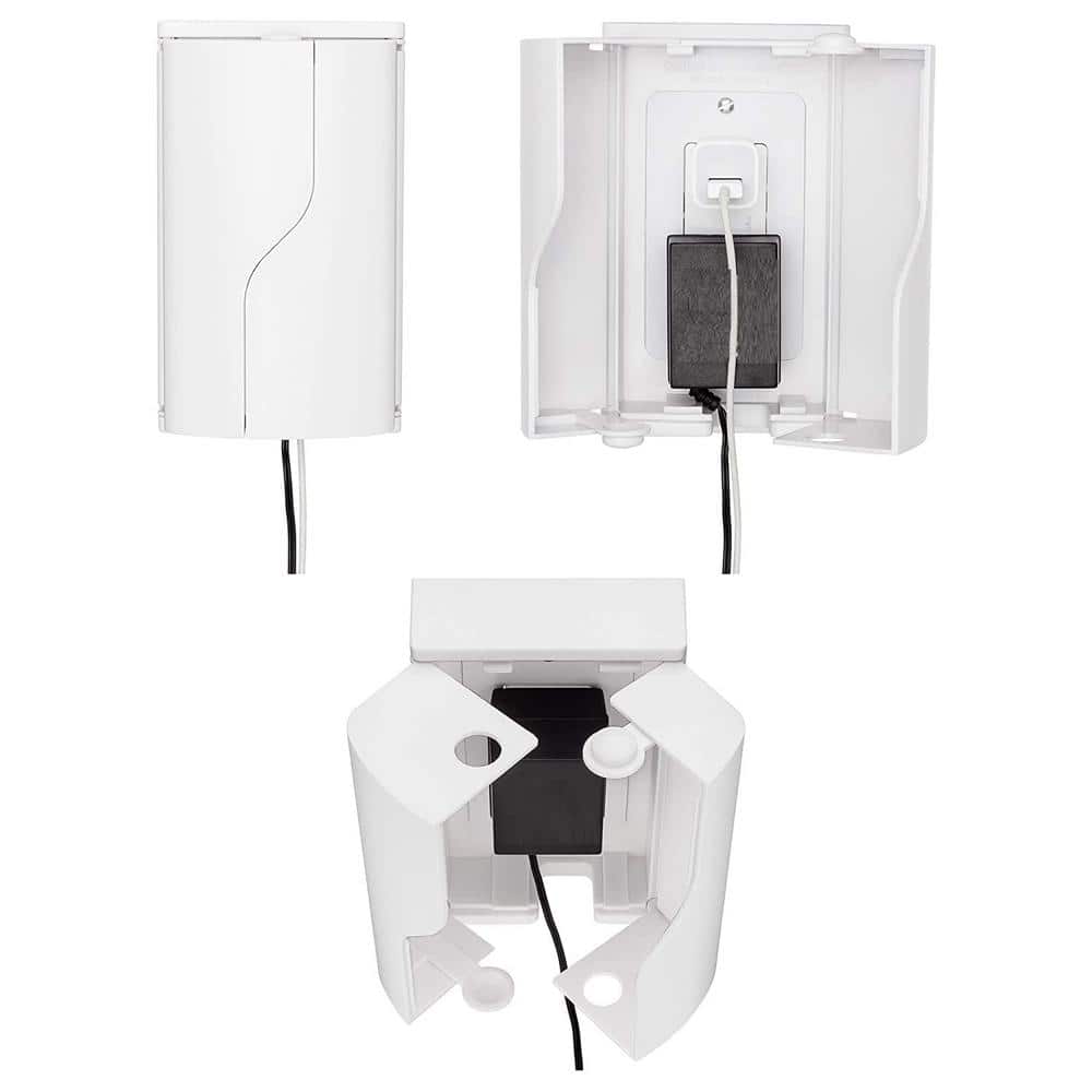 White 1 Gang Safety Innovations Twin Door Baby Safety Outlet Cover Box for 