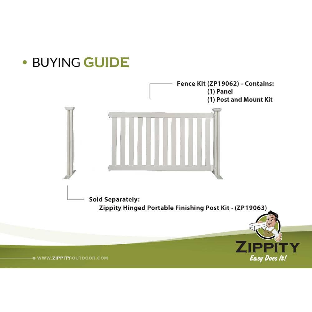 Davidson White Vinyl 5.5-ft Wide Portable Event Fence Kit