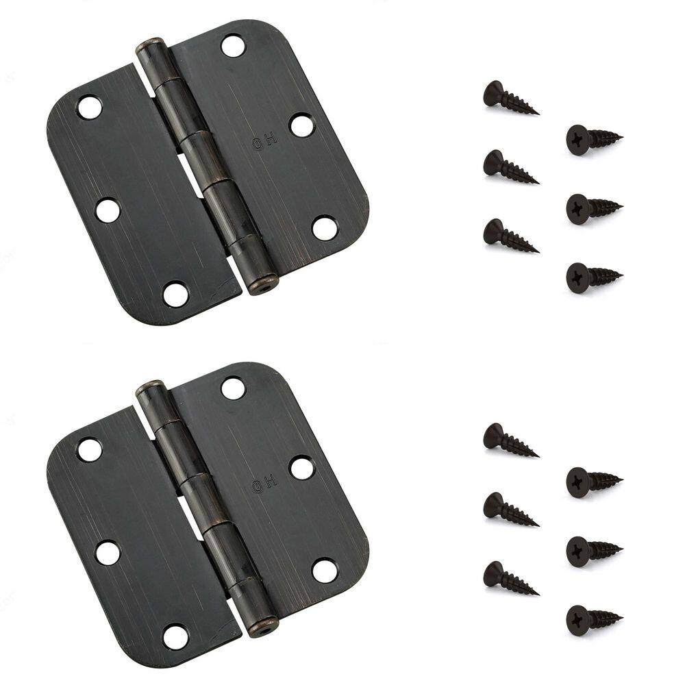 3-1/2 in. x 3-1/2 in. Oil-Rubbed Bronze Full Mortise Butt Hinge with Removable Pin (2-Pack) price history on PriceWatchPro