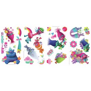 5 in. x 11.5 in. Trolls Movie 24-Piece Peel and Stick Wall Decals