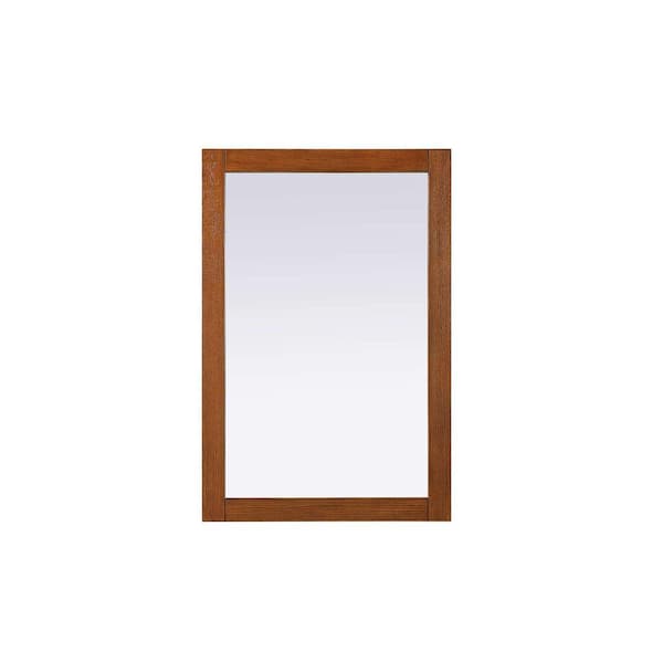 Brandy Walnut 24 in. W x 36 in. H Transitional Rectangle Mirror