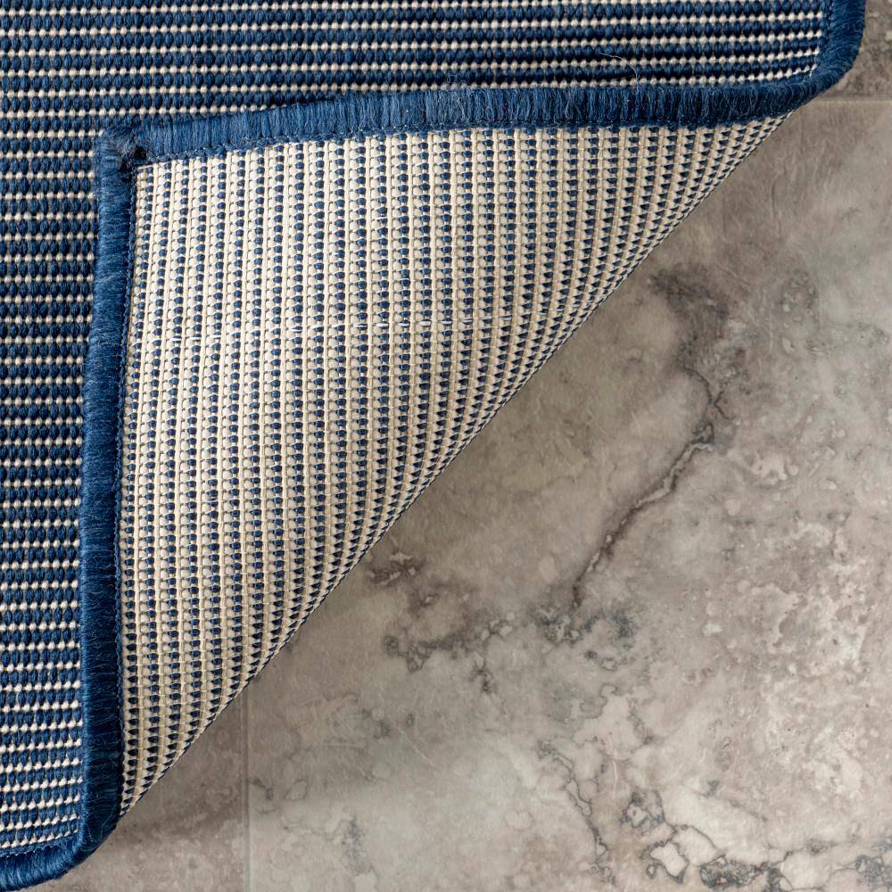 Navy Synthetic 5' x 8' Reversible Indoor/Outdoor Area Rug