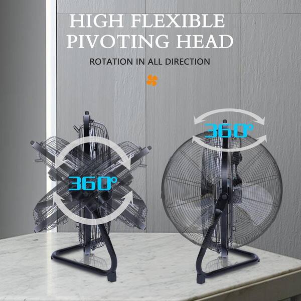 18 in. Black 3-Speed High Velocit Heavy Duty Metal Industrial Floor Fan for  Home Mile-LQD0-R67 - The Home Depot